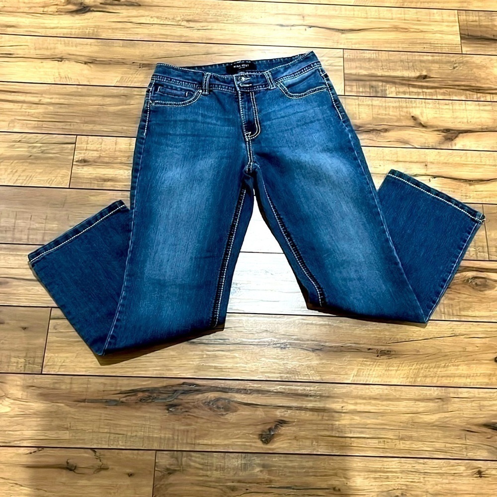 Nine West Jeans Womens Sz 10x29 Annette Bootcut Stretch Thick Stitc Low Rise